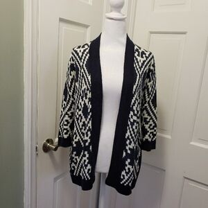 Talbots Diamond Pattern Open Front Cardigan Lightweight size MP